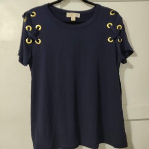 NWT MICHAEL Michael Kors Lace Up Grommet Shirt XL